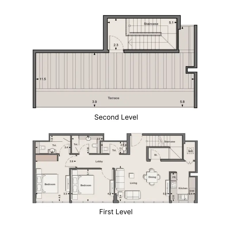 2 bedroom floor plan