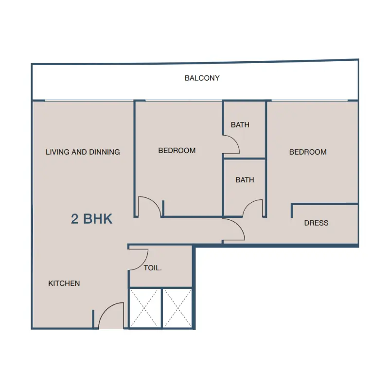 2 bedroom floor plan