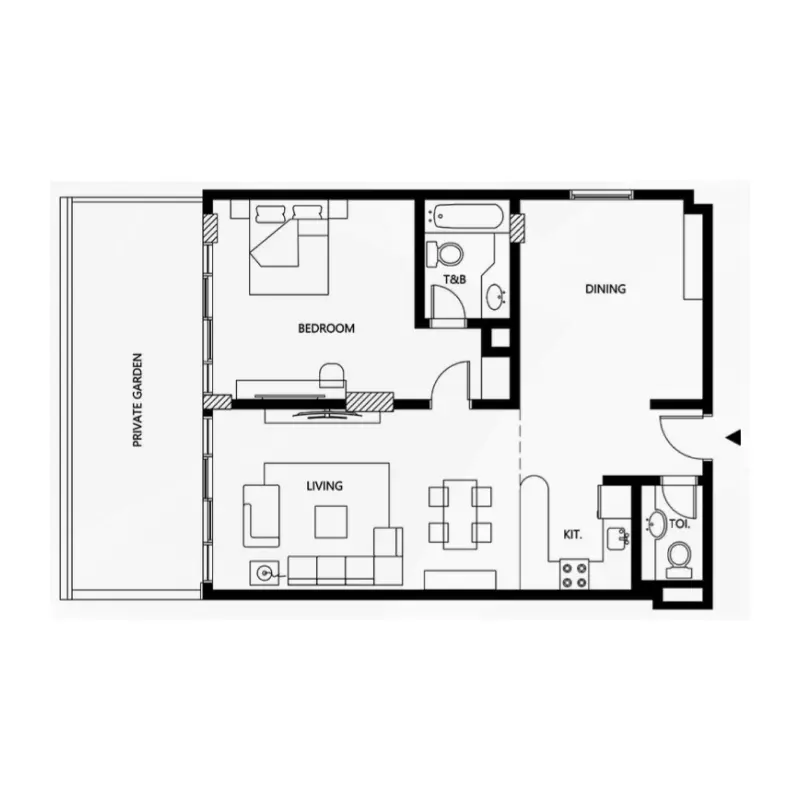 1 bedroom floor plan