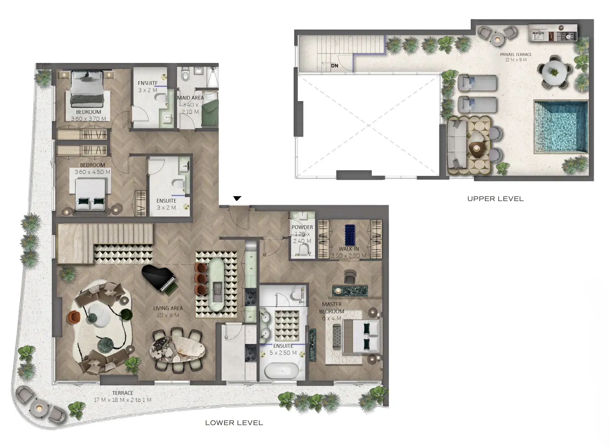 3 Bedrooms duplex - Sensia floor plan
