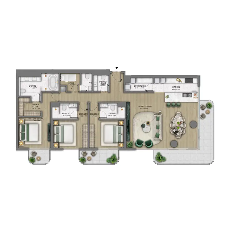 3 bedroom floor plan