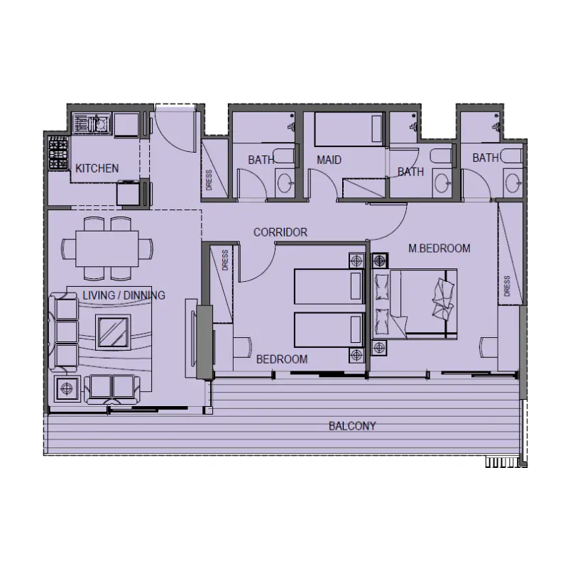 2 bedroom floor plan