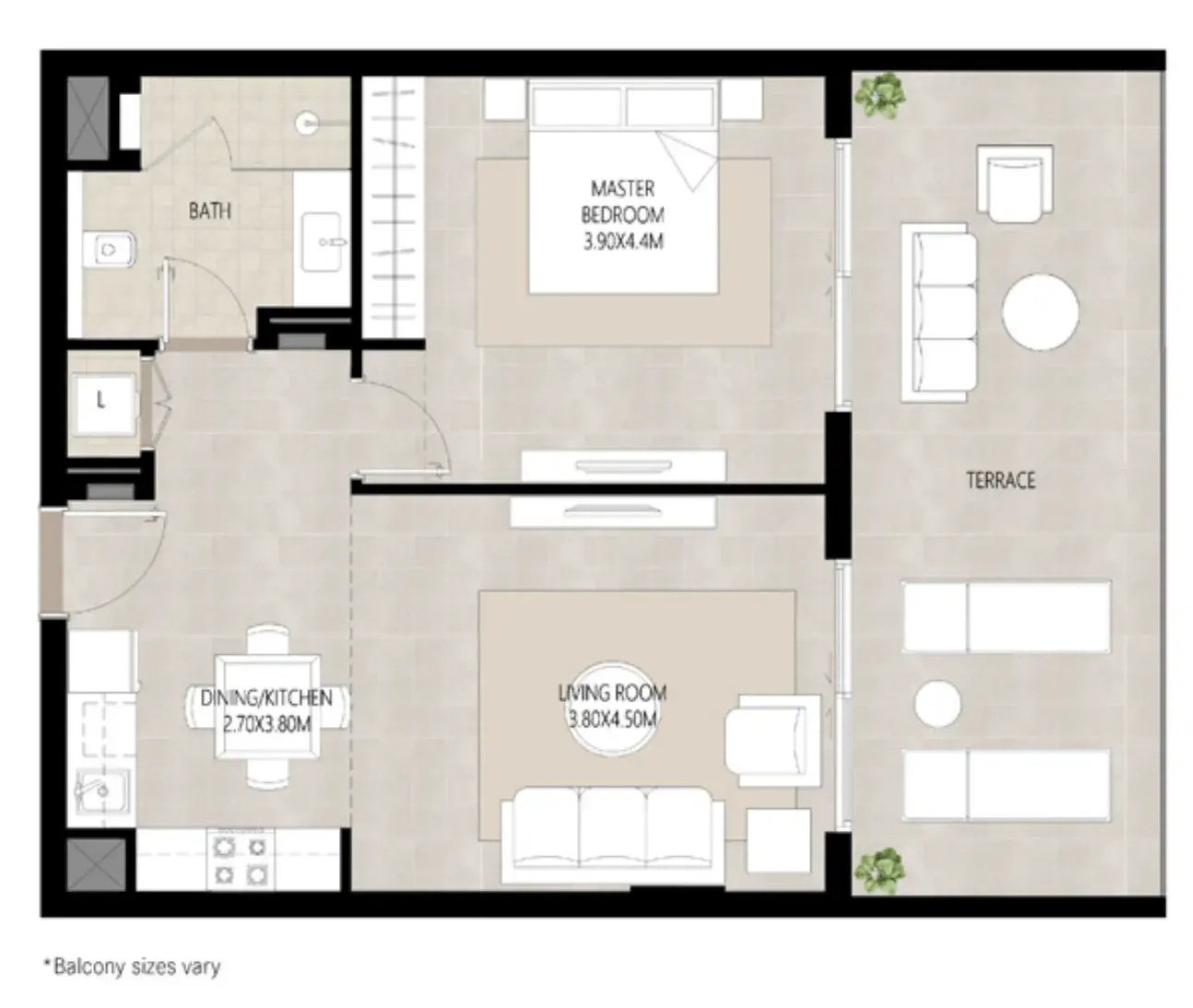 1 Bedroom apartments - Berkshire Park floor plan