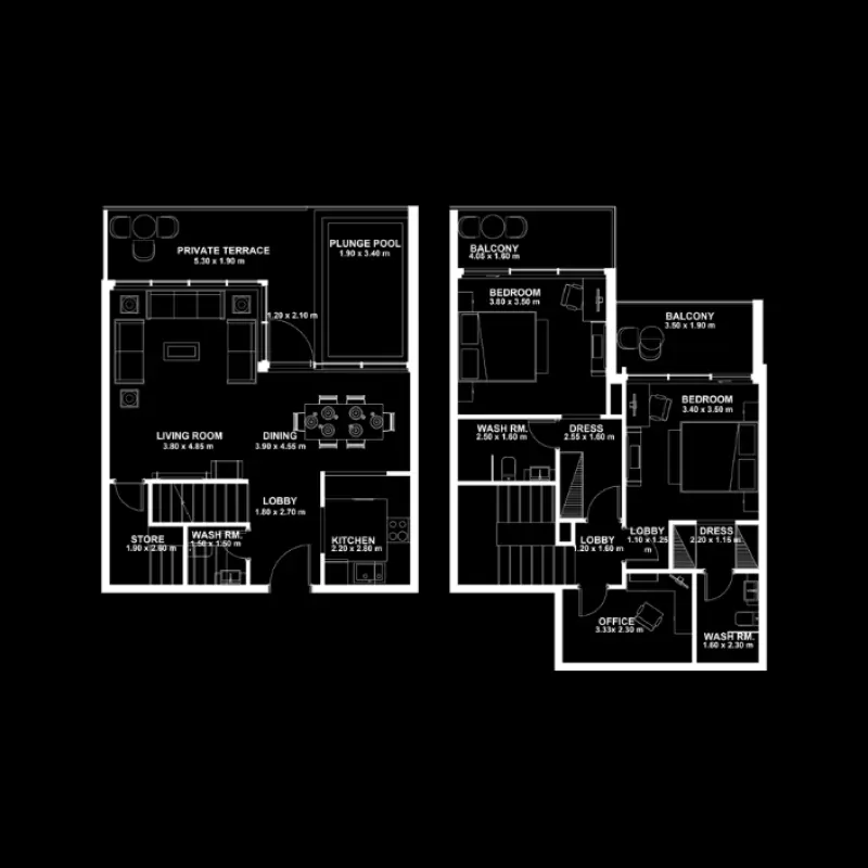 2 bedroom floor plan