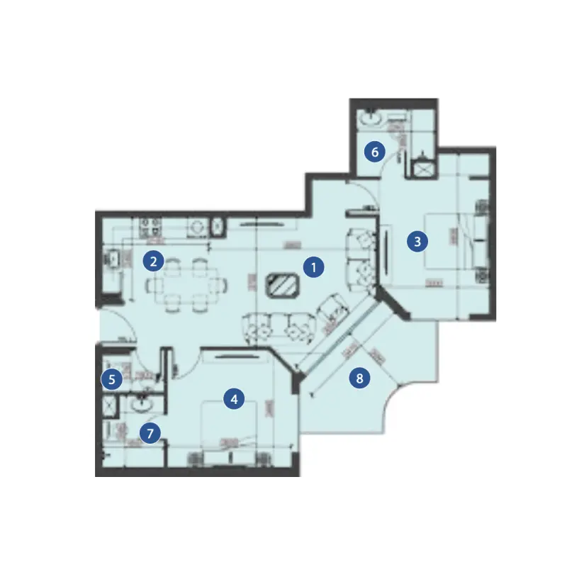 2 bedroom floor plan