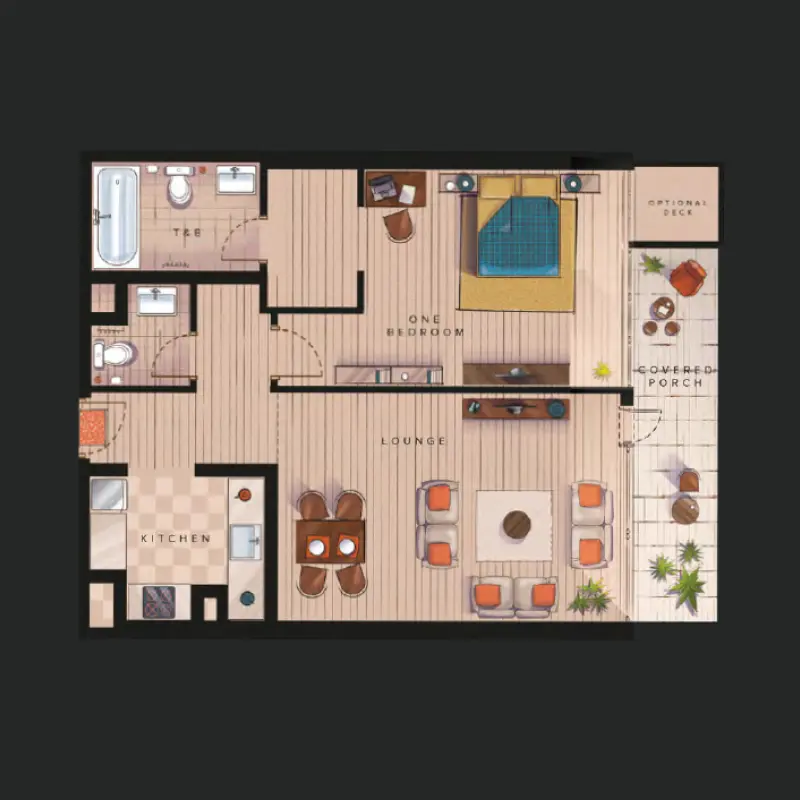 1 bedroom floor plan