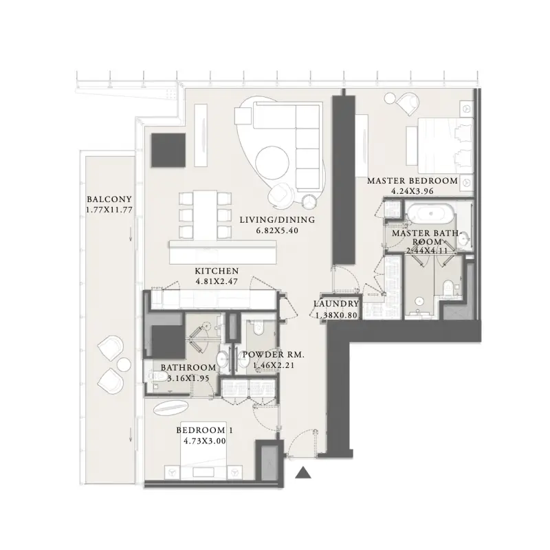2 bedroom floor plan