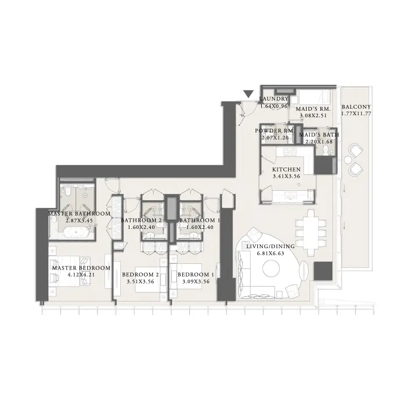 3 bedroom floor plan