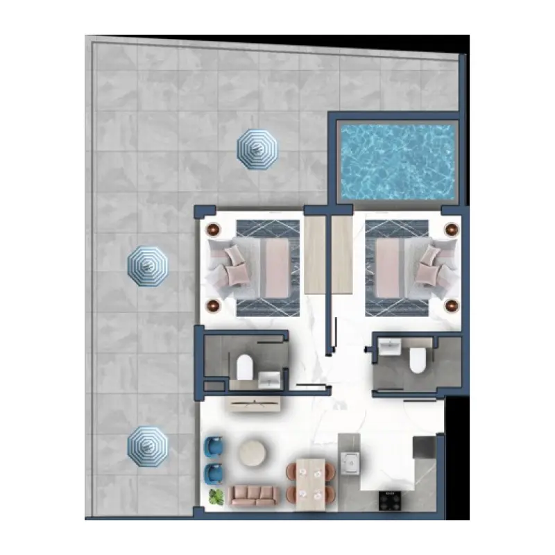 2 bedroom floor plan