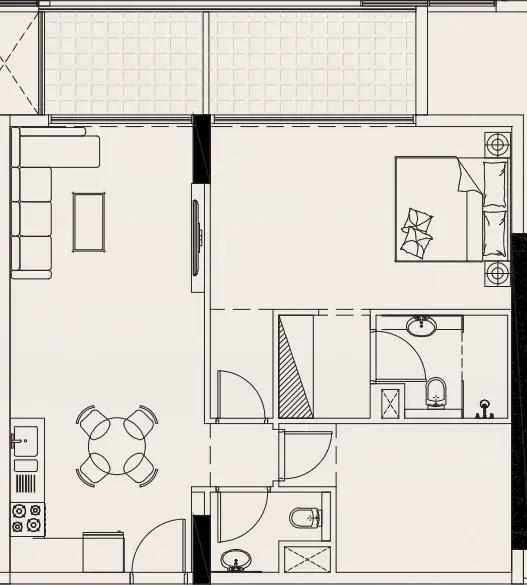 1.5 bedrooms apartments - Casa Vista Residence floor plan