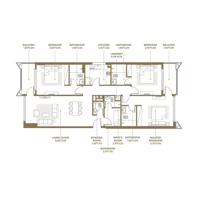 3 bedroom floor plan