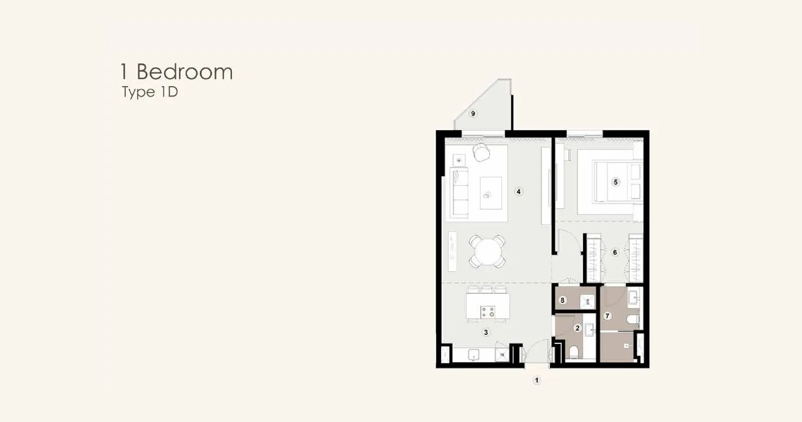 Type 1D floor plan