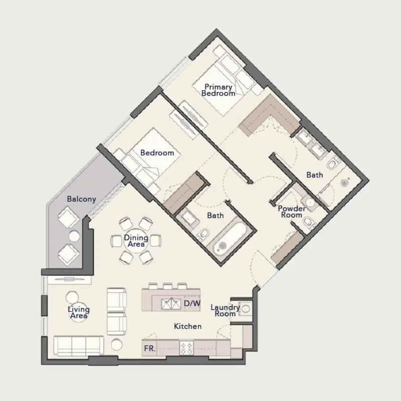 2 bedroom floor plan