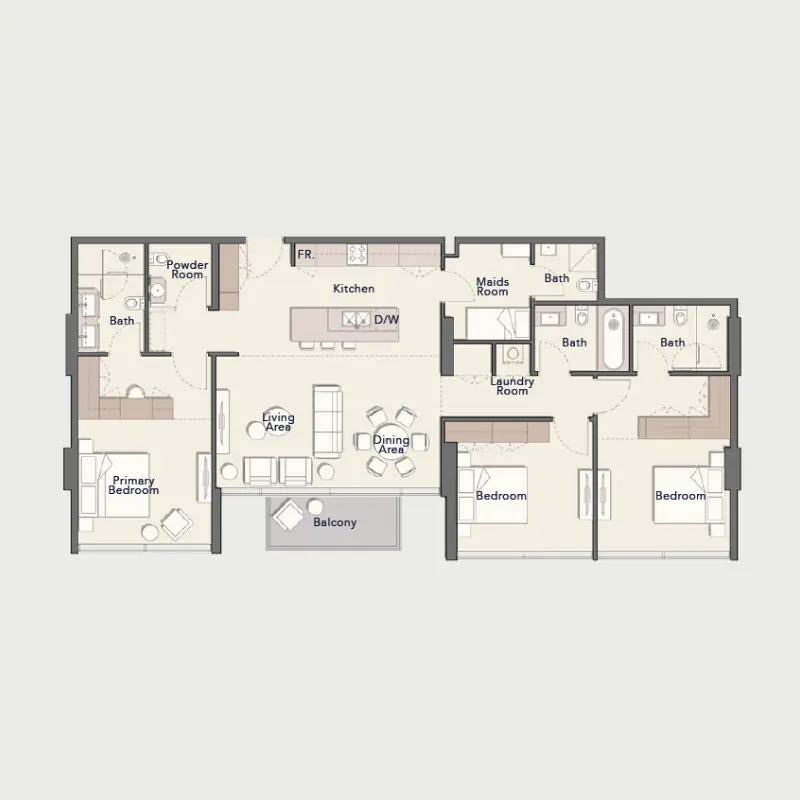 3 bedroom floor plan