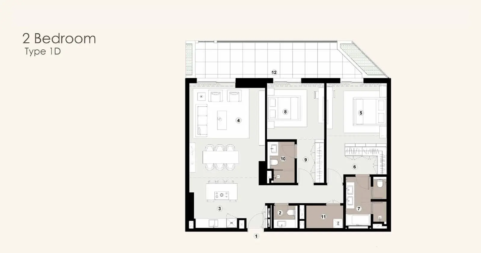 Type 1D floor plan