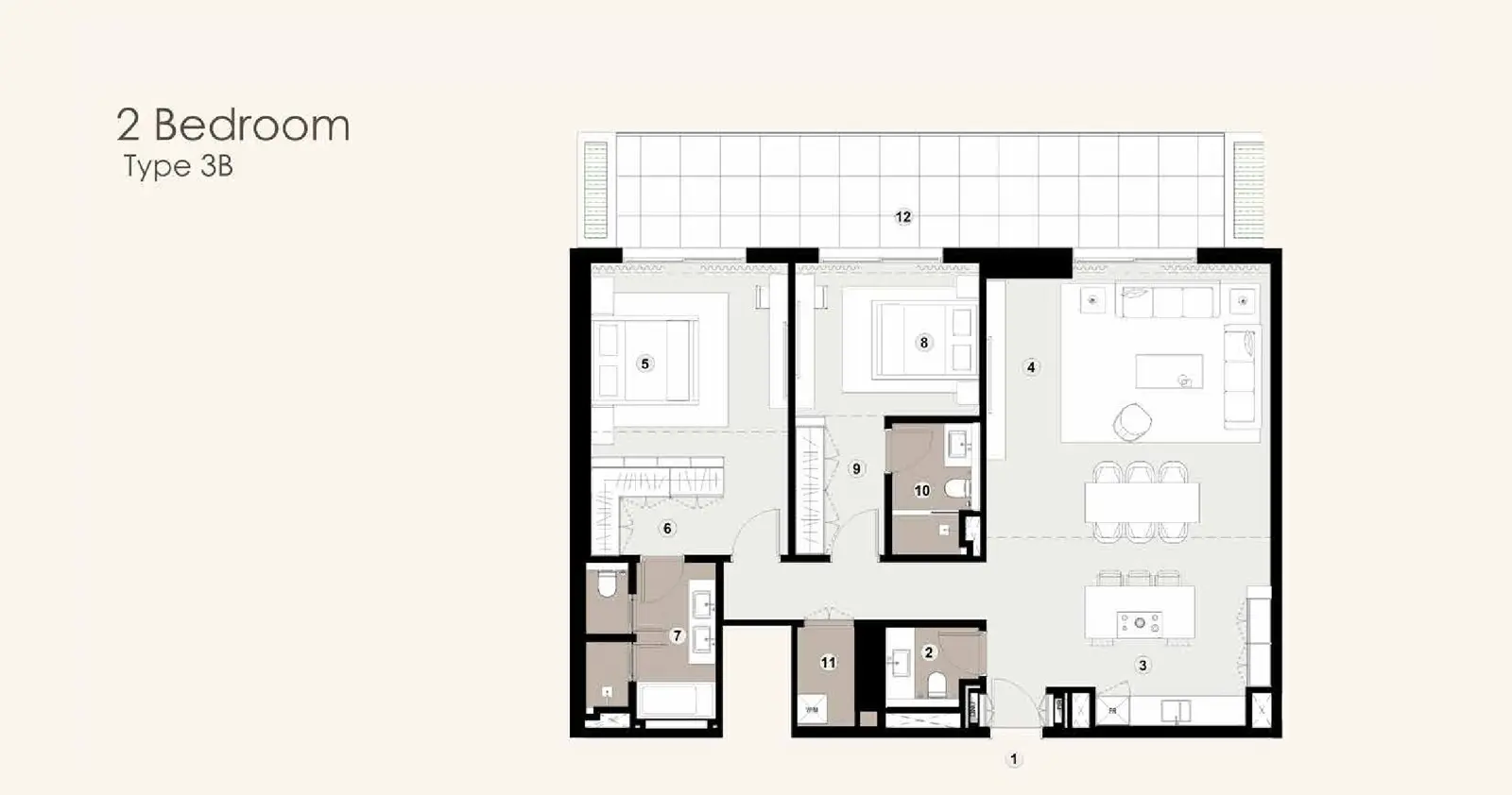 Type 3B floor plan
