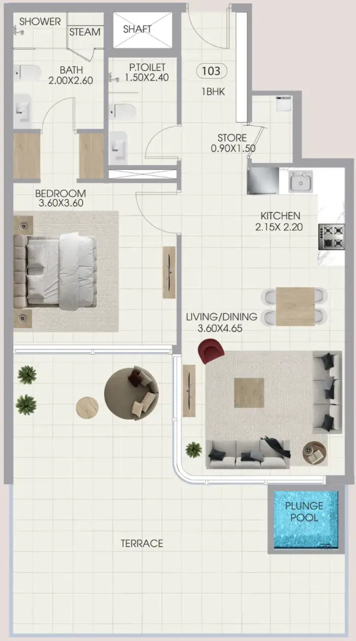 1 Bedroom apartments - Bonds Avenue floor plan