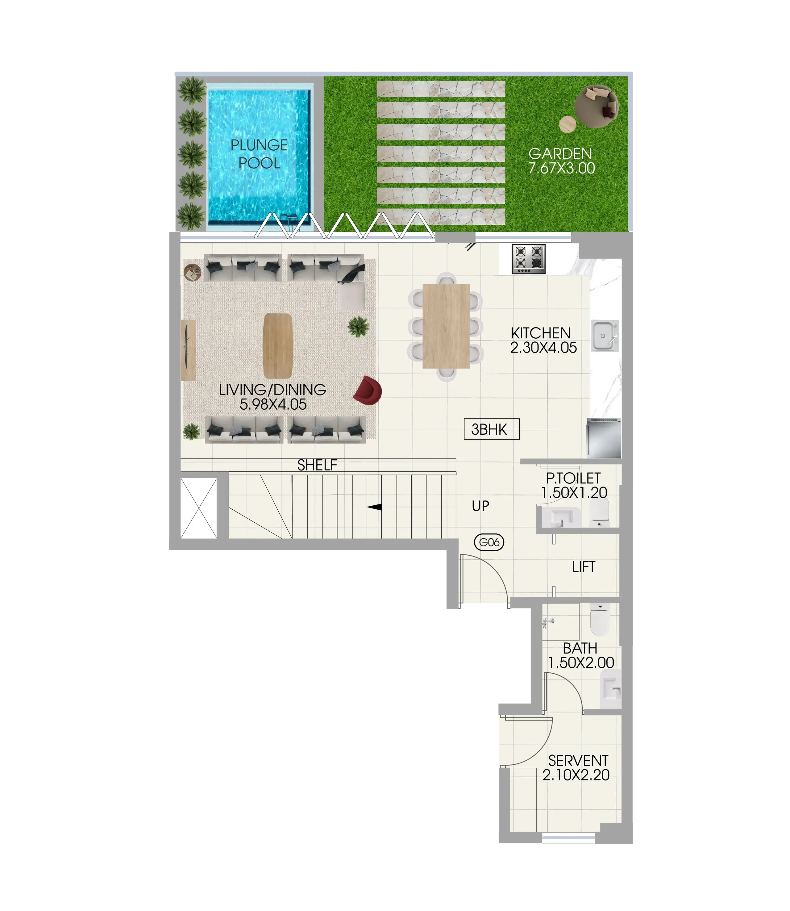 3 Bedrooms townhouse - Bonds Avenue floor plan