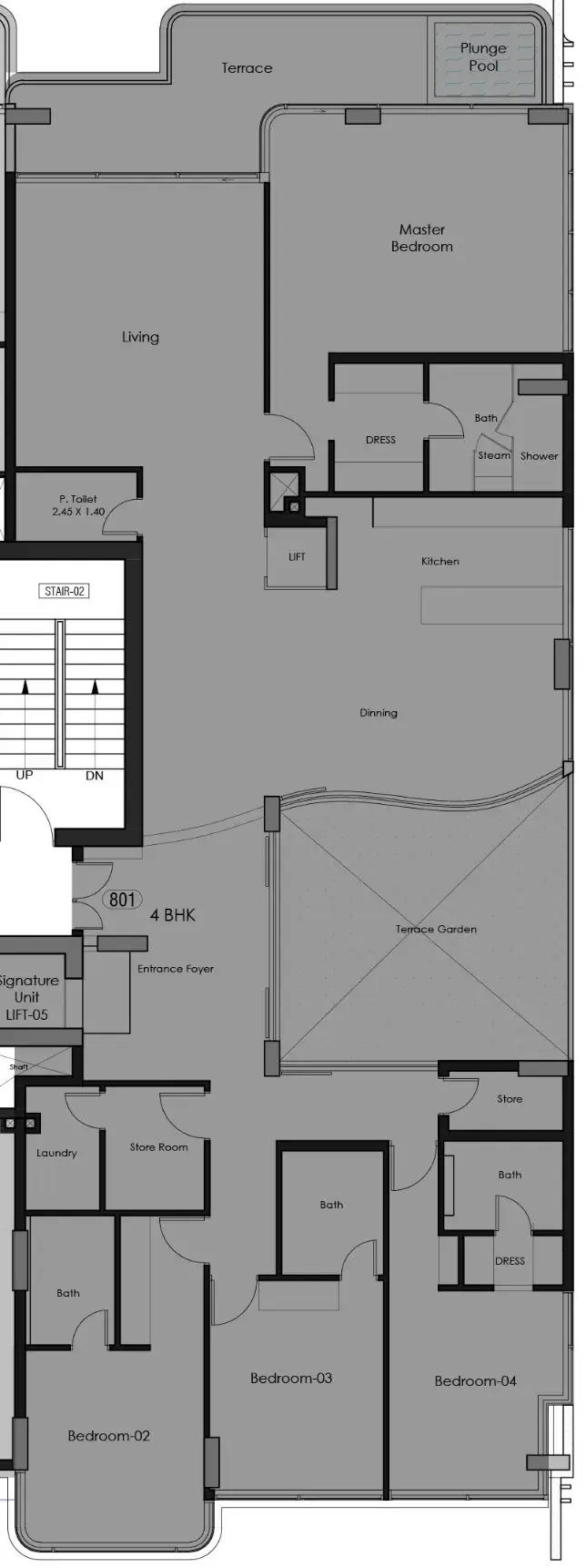 4 Bedrooms penthouse - Bonds Avenue floor plan