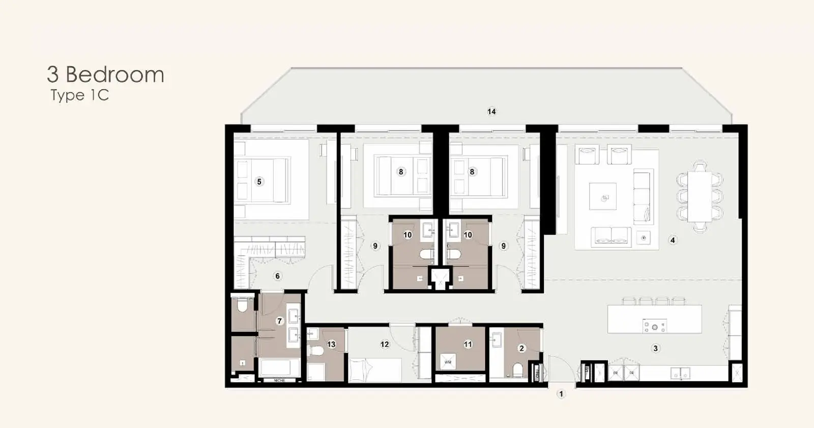 Type 1C floor plan