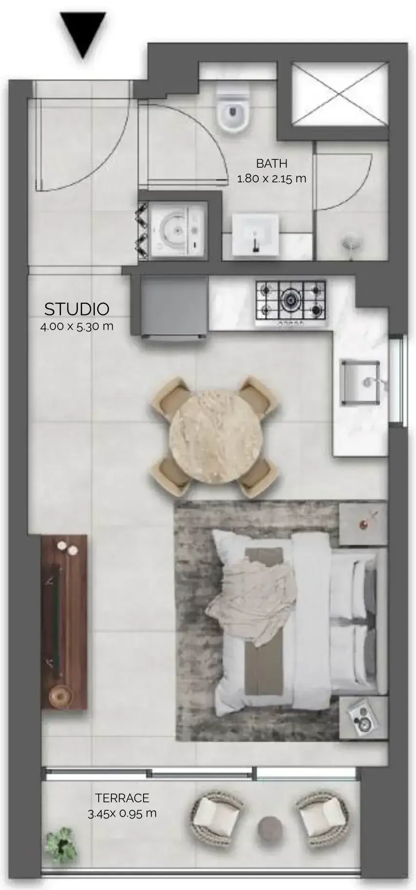 Studio apartments - Amazonia Residence floor plan