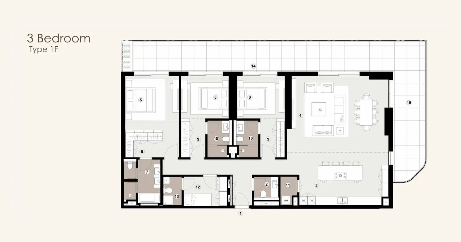 Type 1F floor plan