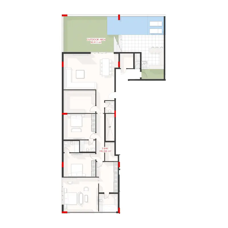 3 bedroom floor plan