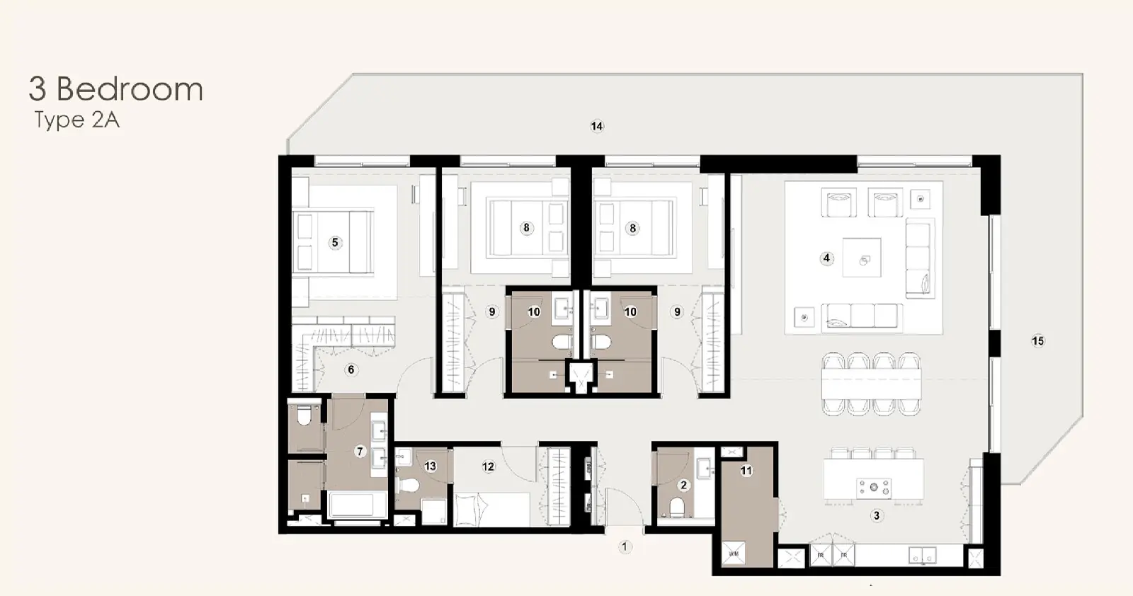 Type 2A floor plan