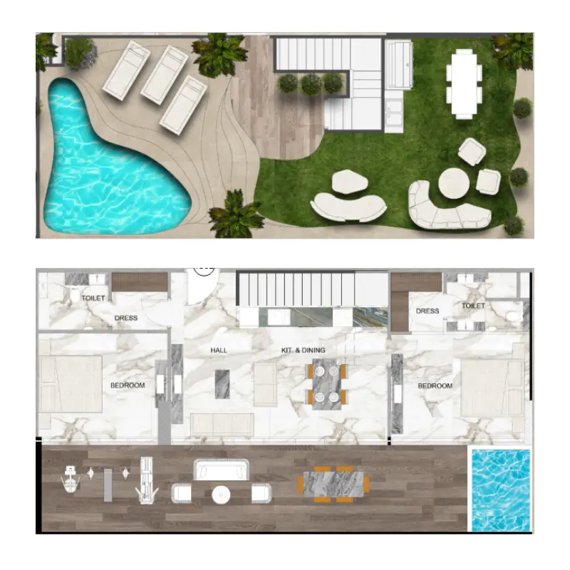 2 bedroom floor plan