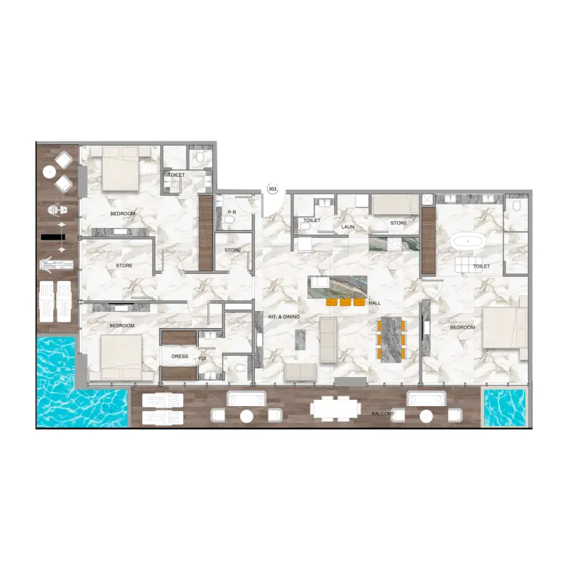 3 bedroom floor plan