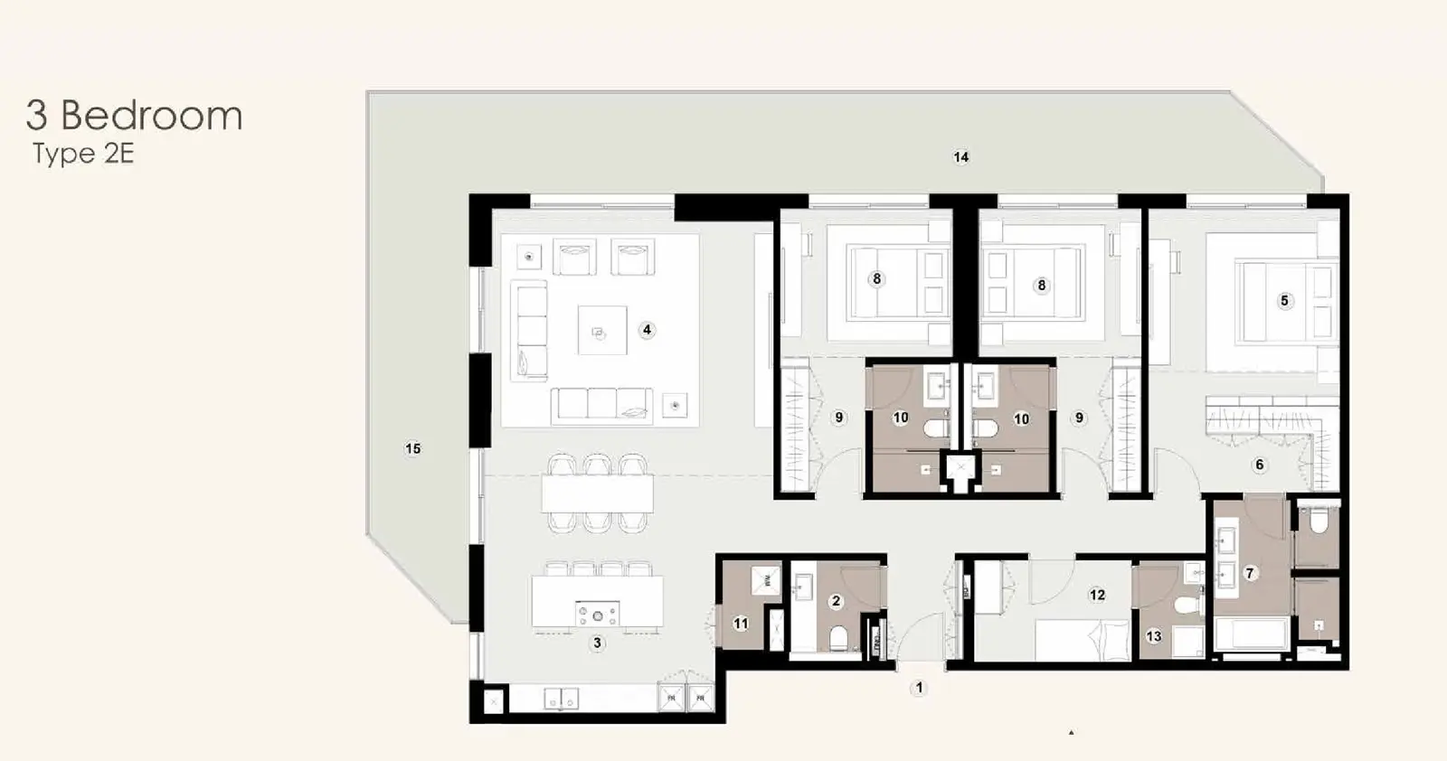 Type 2E floor plan