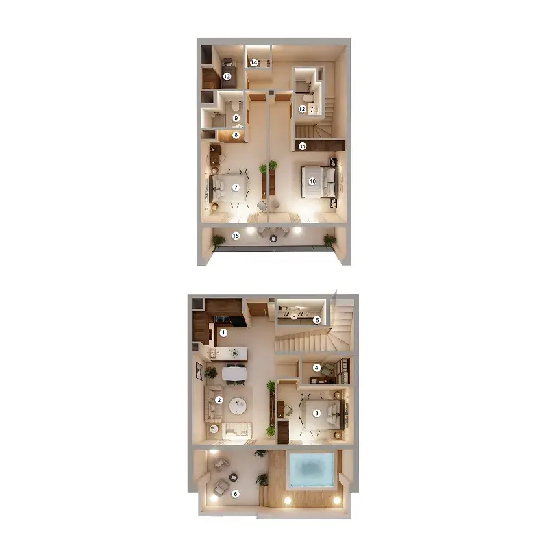 3 Bedrooms duplex - Q Gardens Loft floor plan