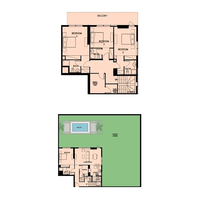 4 Bedrooms duplex - Q Gardens Loft floor plan