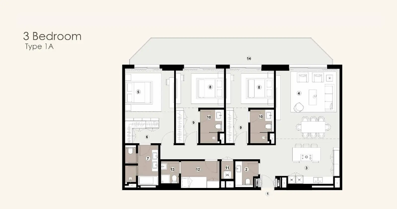 Type 1A floor plan