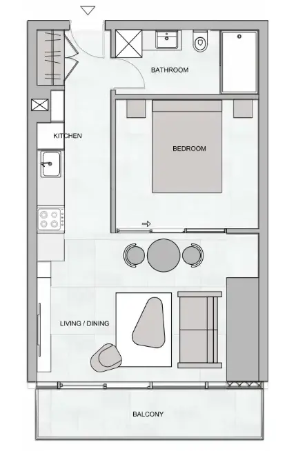 1 Bedroom hotel apartments - The Community JVT floor plan