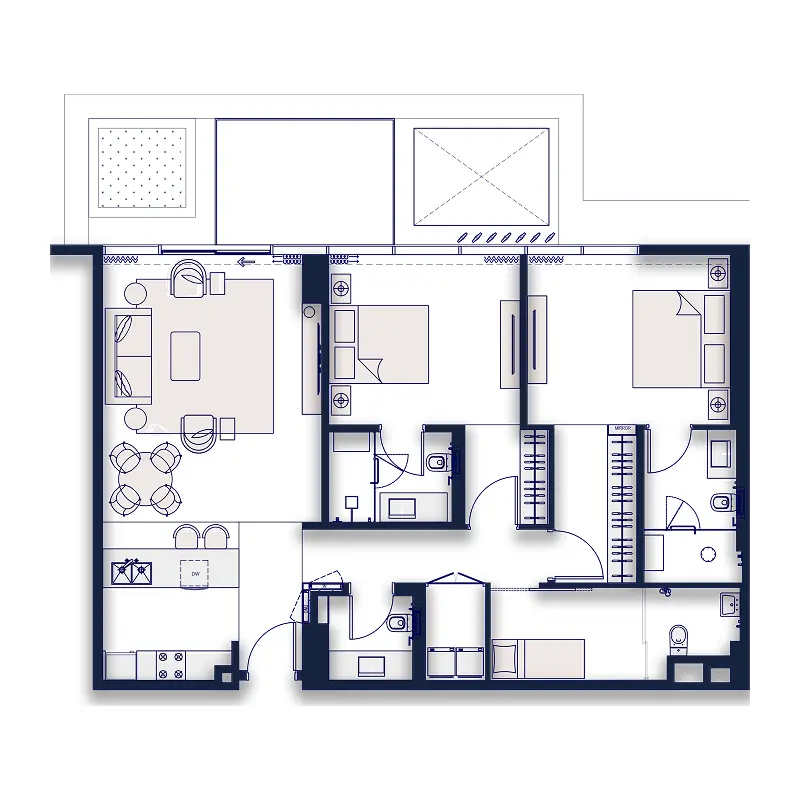 2 bedroom Apartments -  Silena Residences floor plan