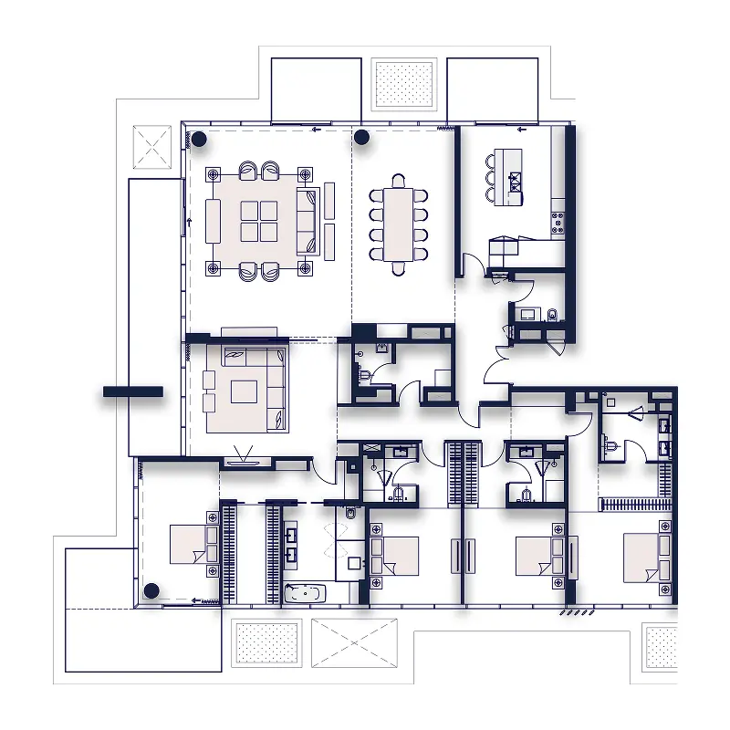 4 bedroom Penthouse -  Silena Residences floor plan