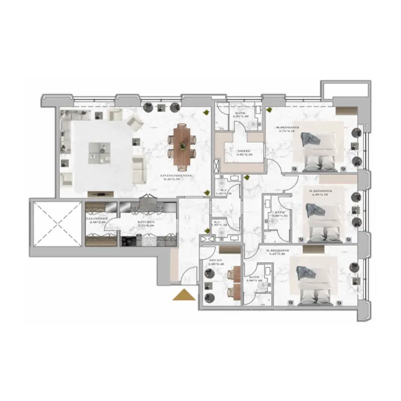 3 bedroom floor plan