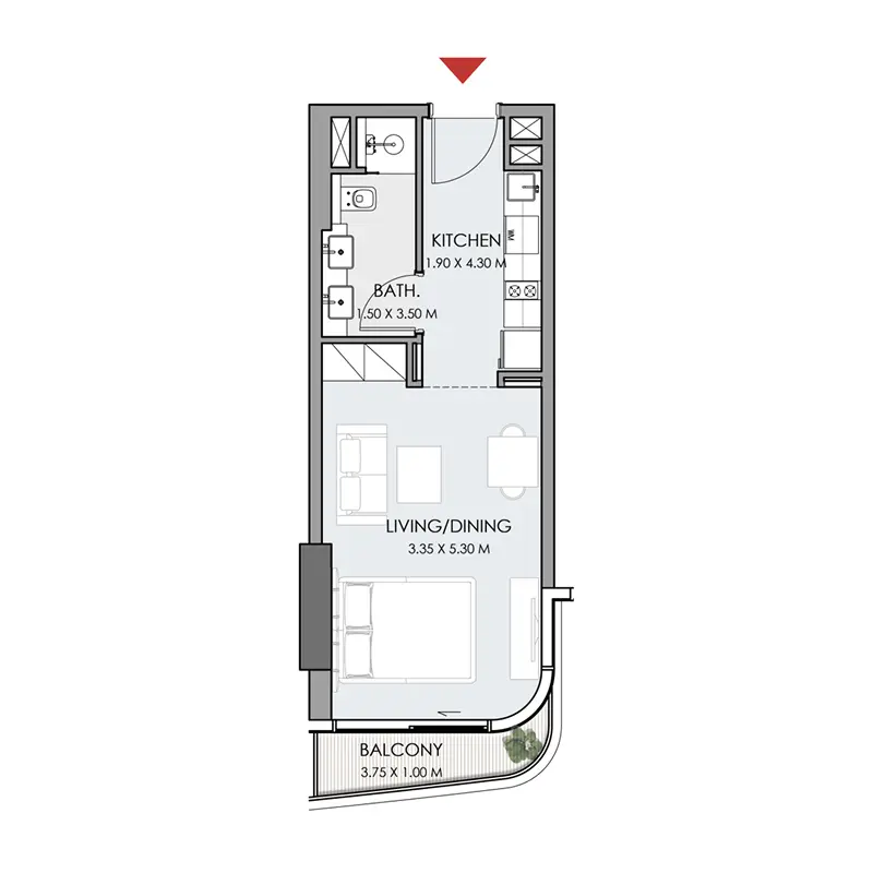 Studio Apartments -  Do Hotels and Residences floor plan