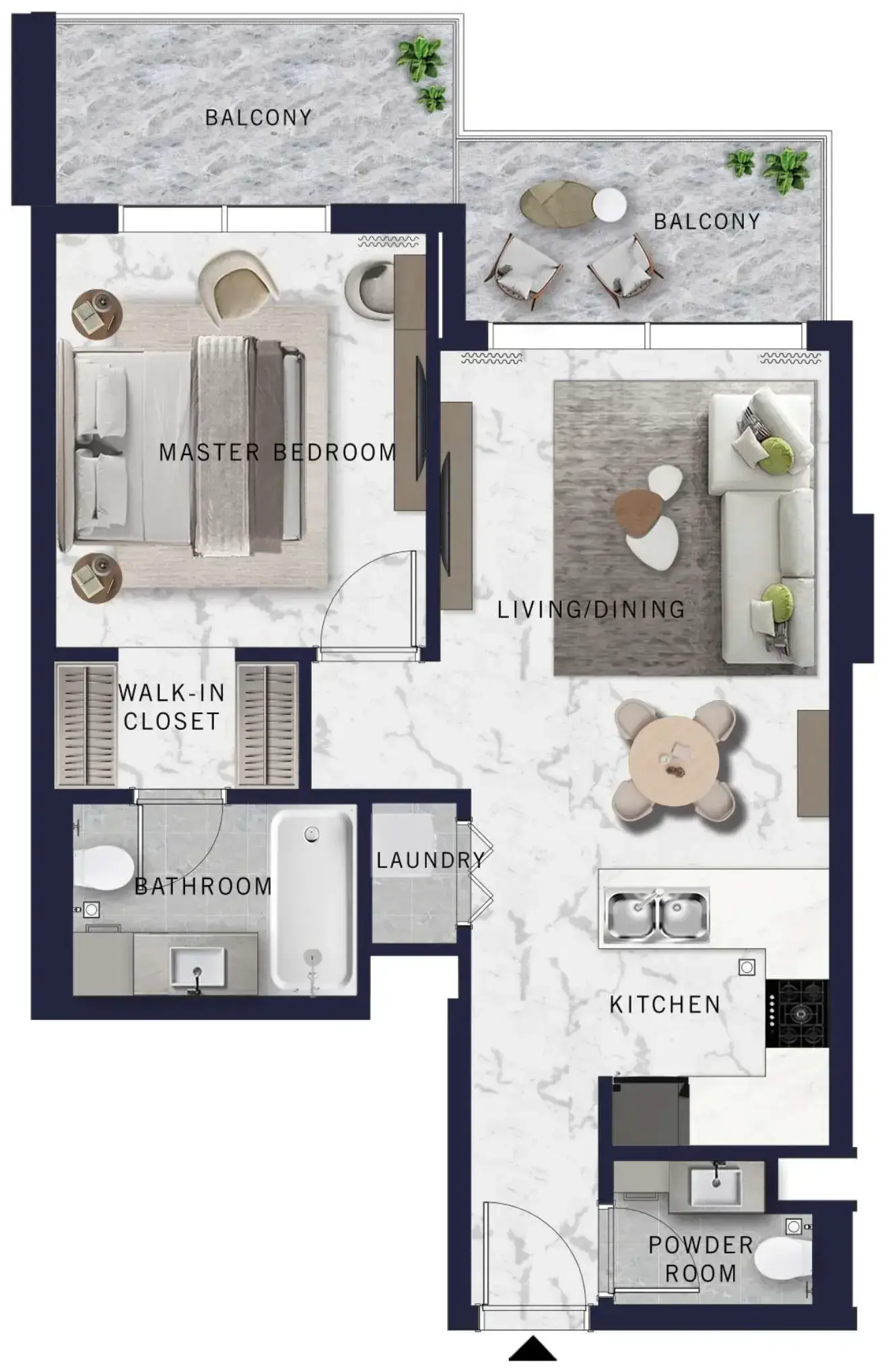 1 Bedroom apartments - DoubleTree by Hilton floor plan