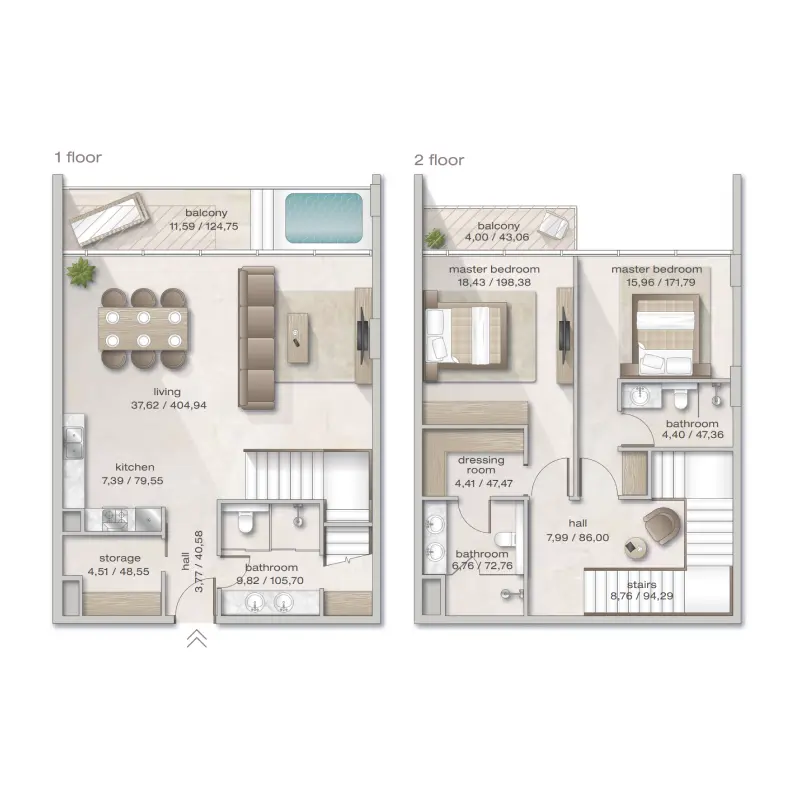 2 bedroom floor plan