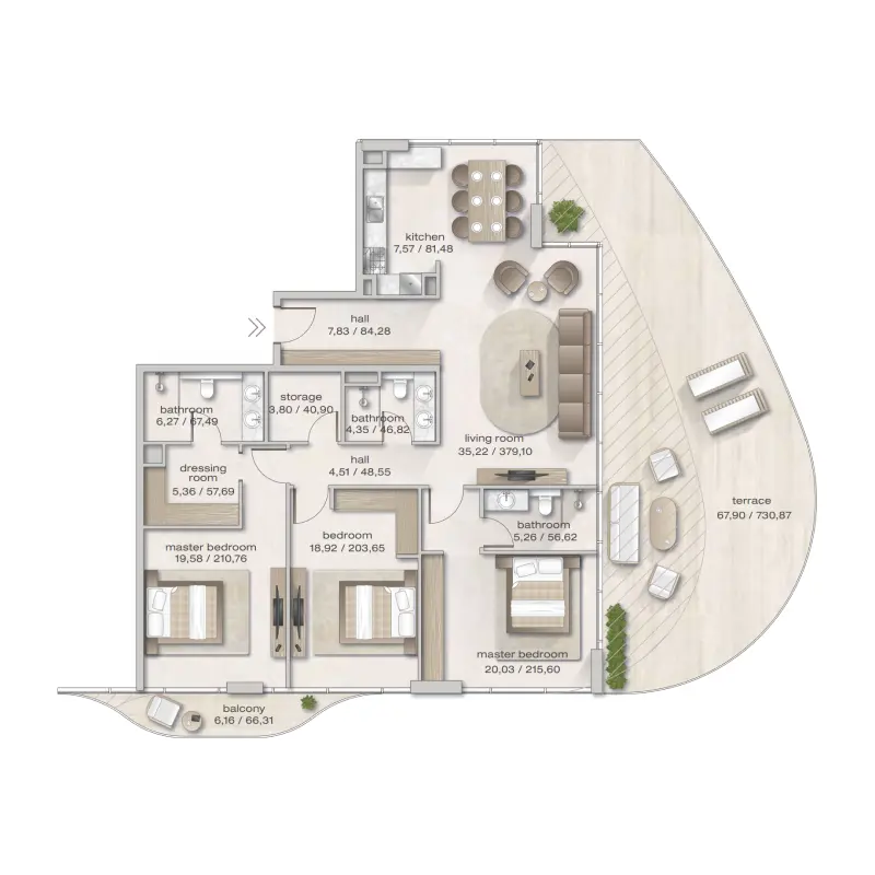 3 bedroom floor plan