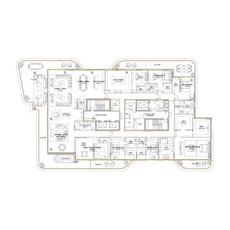 5 bedroom floor plan