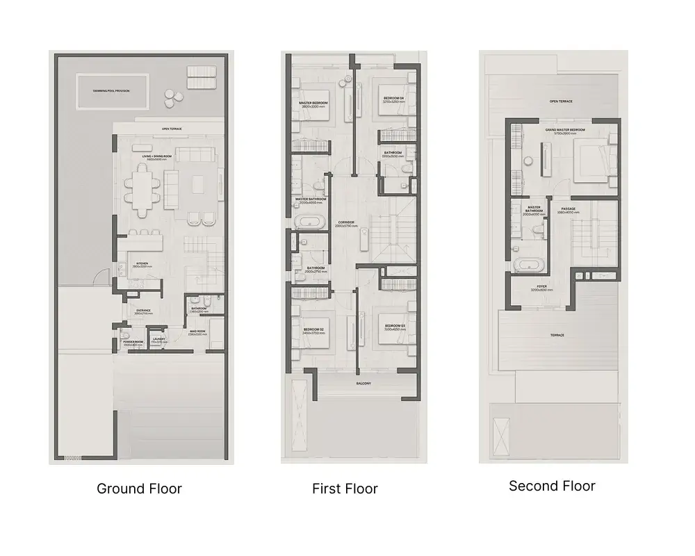 5 Bedrooms villa - D Villas floor plan
