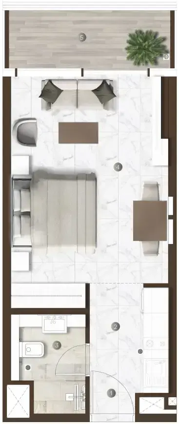 Studio apartments - Onda by Kasco floor plan