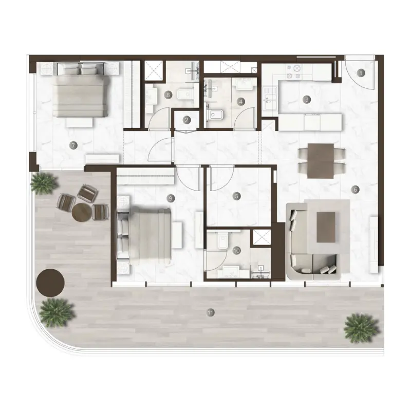 2,5 bedroom floor plan
