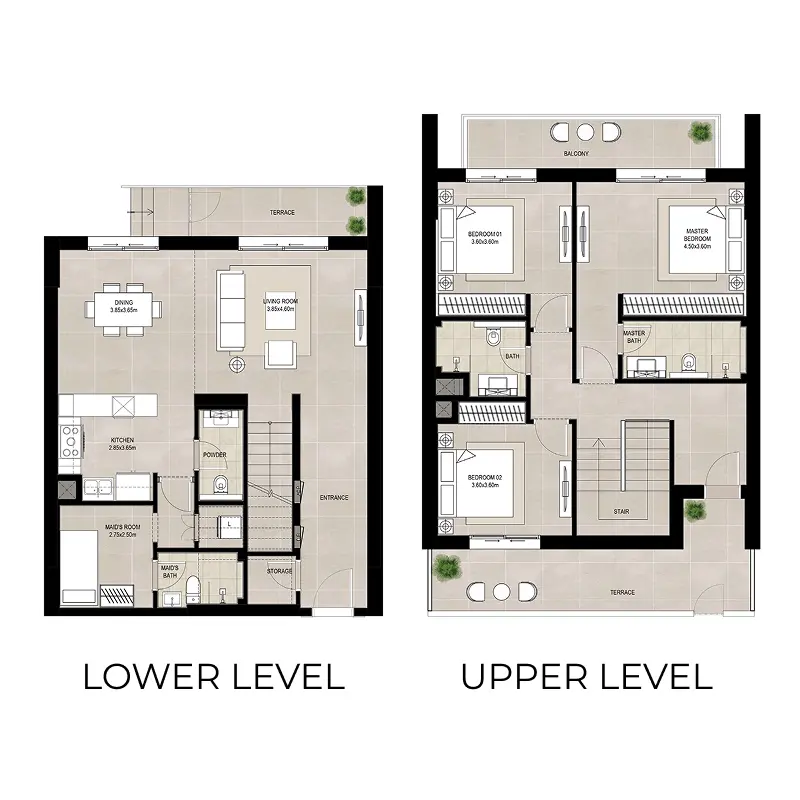 3 bedroom Duplex -  Olbia floor plan