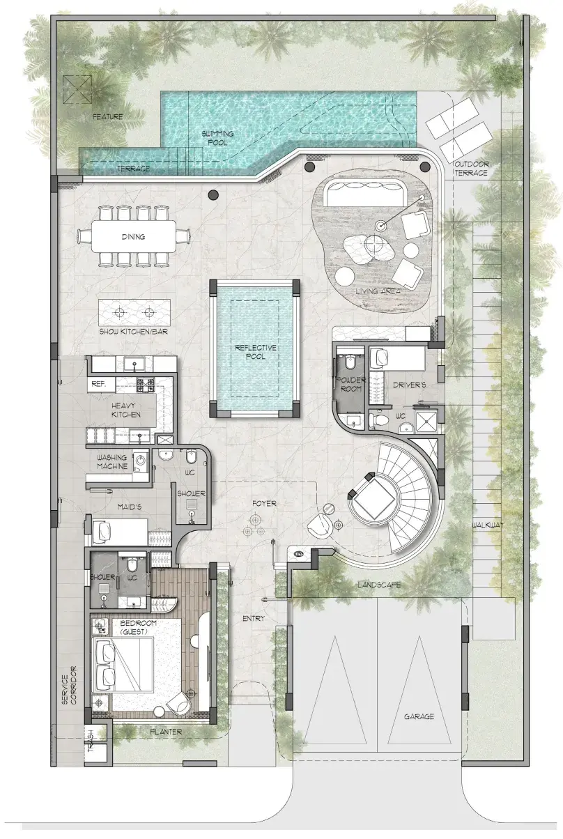 4 Bedrooms villa - Wadi Villas floor plan