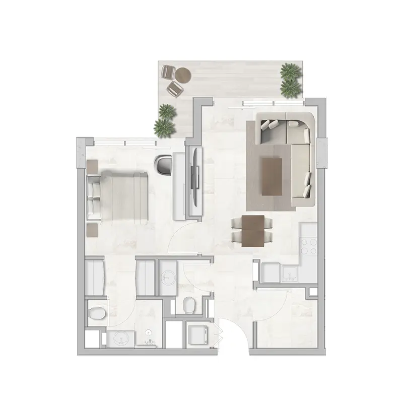 1 bedroom floor plan