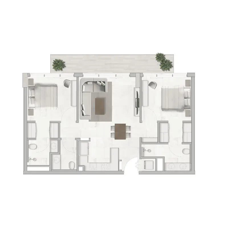 2 bedroom floor plan